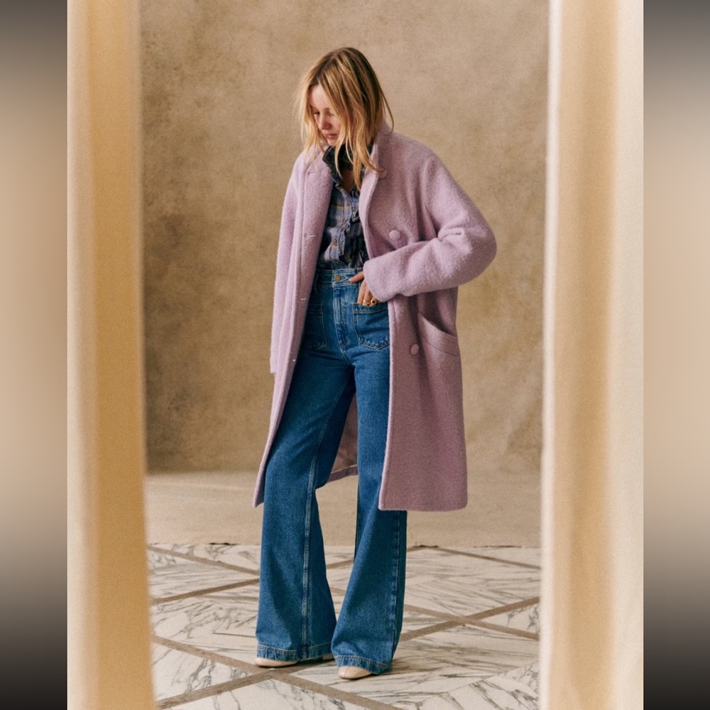 Sézane ARSENE coat in purple NWOT